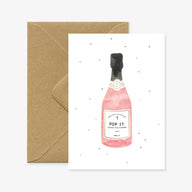 Champagne Bottle Congratulations Card | Pop the Bubbly Celebration Card