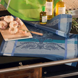 Garnier Thiebaut | Ail Blue Jacquard Kitchen Towel