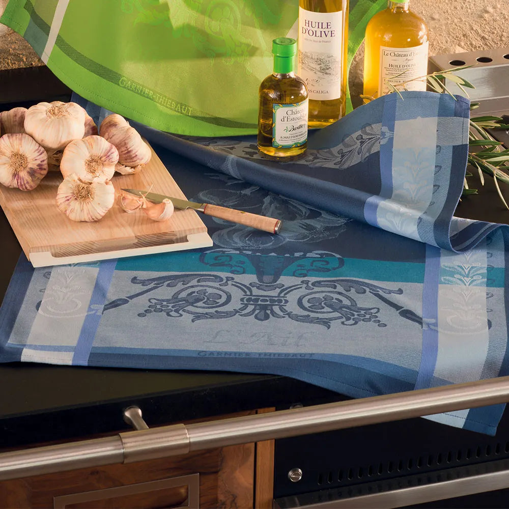 Garnier Thiebaut | Ail Blue Jacquard Kitchen Towel