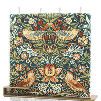 William Morris “Strawberry Thief” Flatyz Candle with Brass Stand