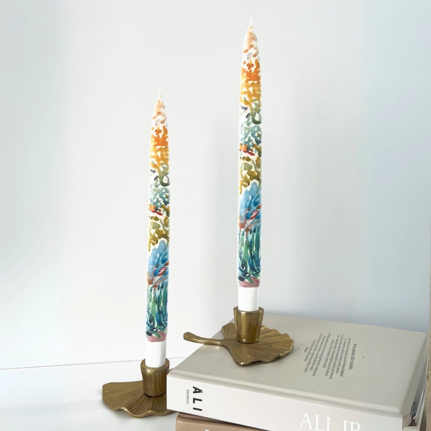 Les Chandelles d’Art — Flat Hand-Painted Taper Candles