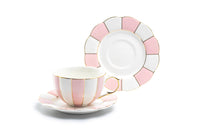 Pink & White Scallop Tea Cup & Saucer