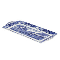 Spode Blue Italian Rectangular Serving Tray | 13-Inch Fine Earthenware Sandwich Plate