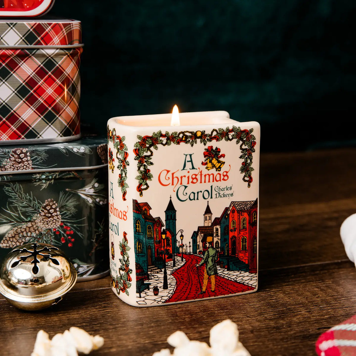 A Christmas Carol Ceramic Book Candle