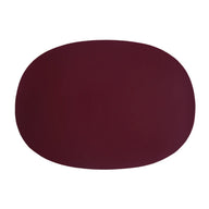 burgundy Faux Leather Deco Oval Placemats Set of 2