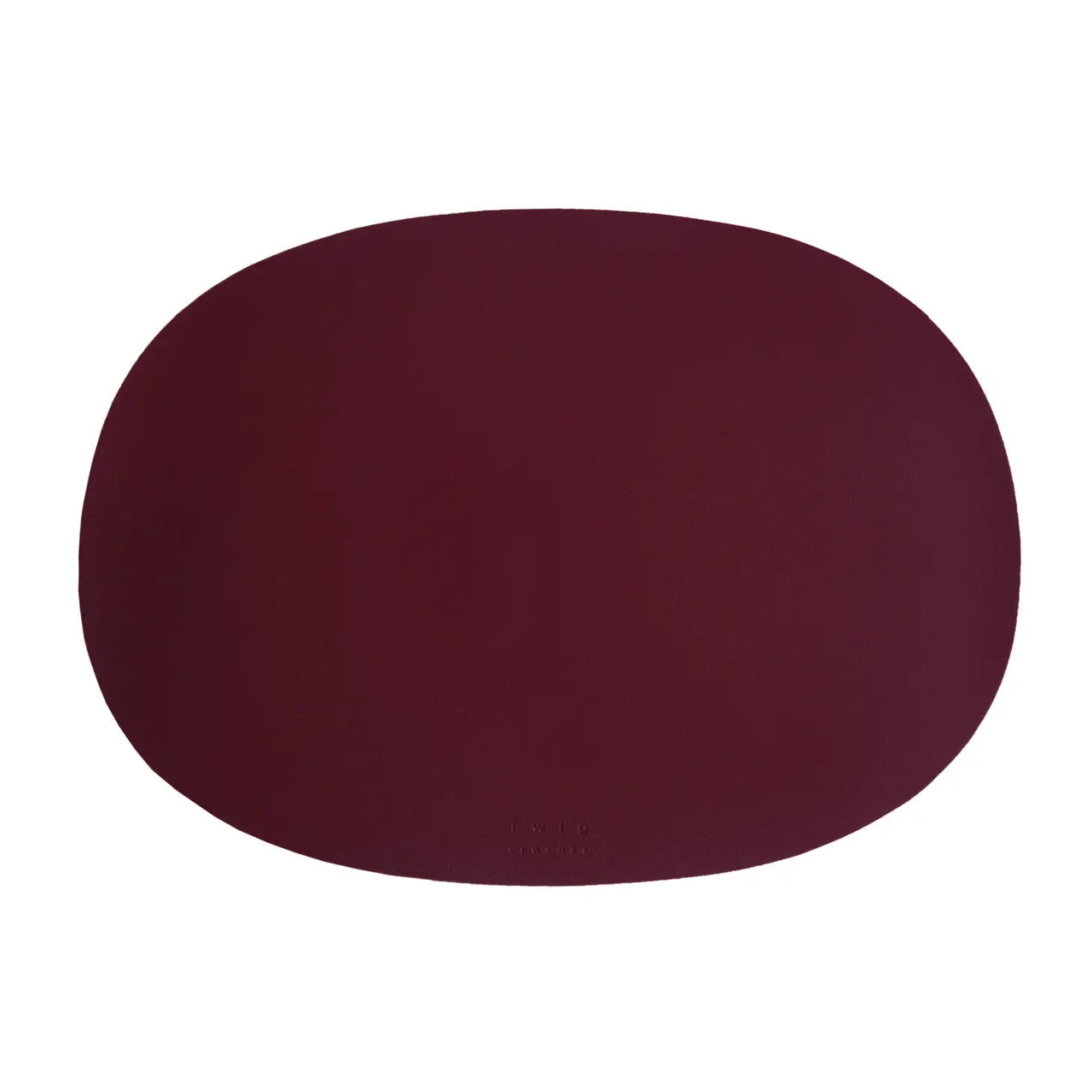 burgundy Faux Leather Deco Oval Placemats Set of 2