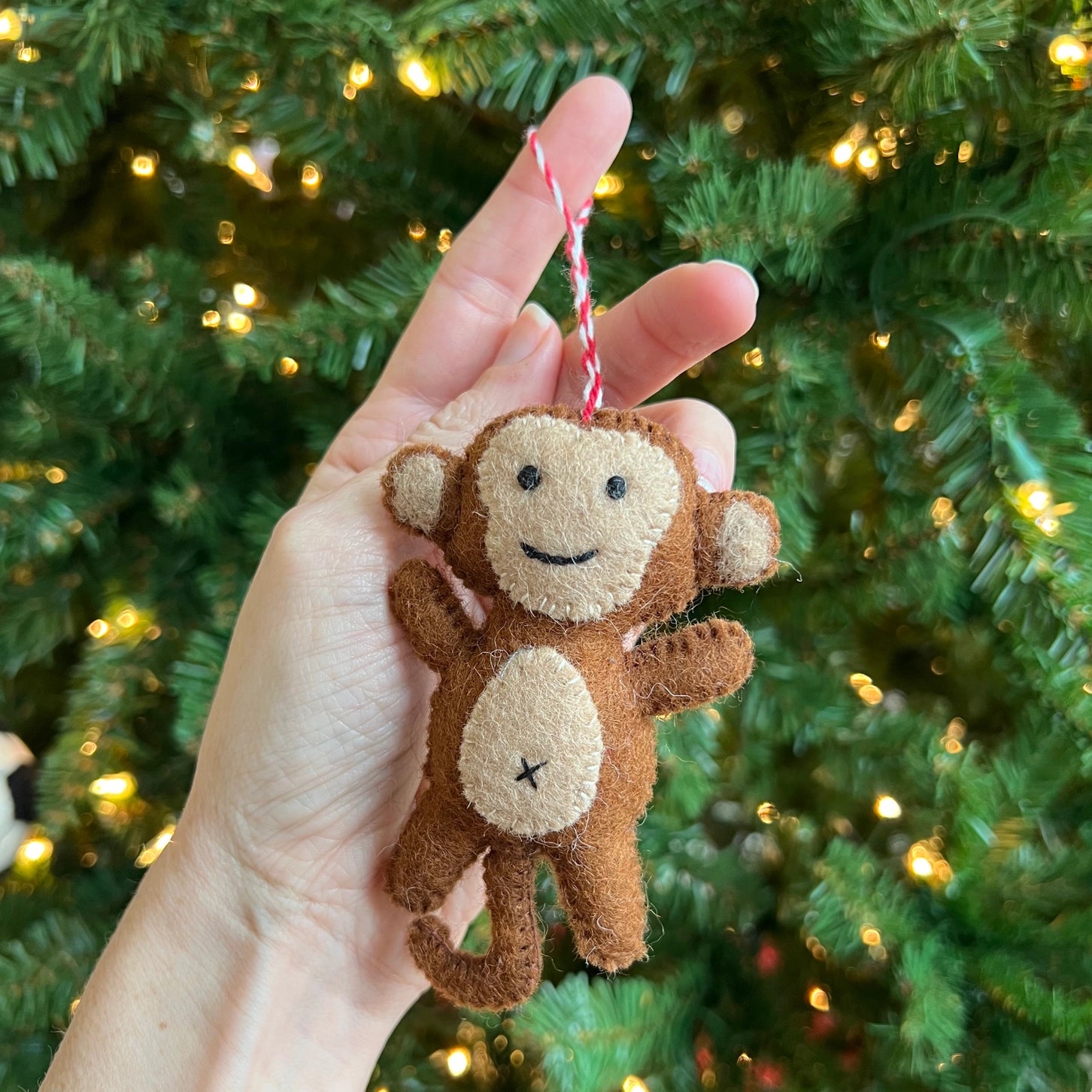 Cheeky Monkey Felt Ornament