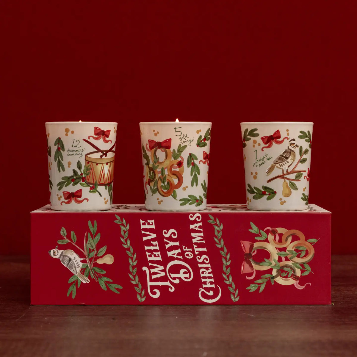 Twelve Days of Christmas Votive Candle Set