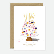 Happy Cake Day Floral Birthday Card | Luxury French Greeting Card