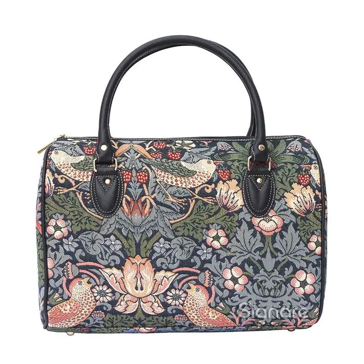William Morris Strawberry Thief Blue Tapestry Duffel Bag