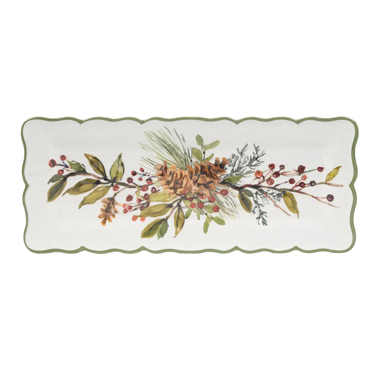 Winter Forest Christmas Rectangular Melamine Serving Platter