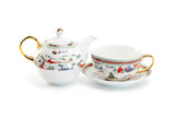 Holiday Winter Wonderland Tea-for-One Porcelain Set