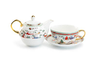Holiday Winter Wonderland Tea-for-One Porcelain Set