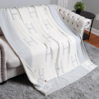 Initial Monogram Reversible Throw Blanket