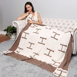 Initial Monogram Reversible Throw Blanket