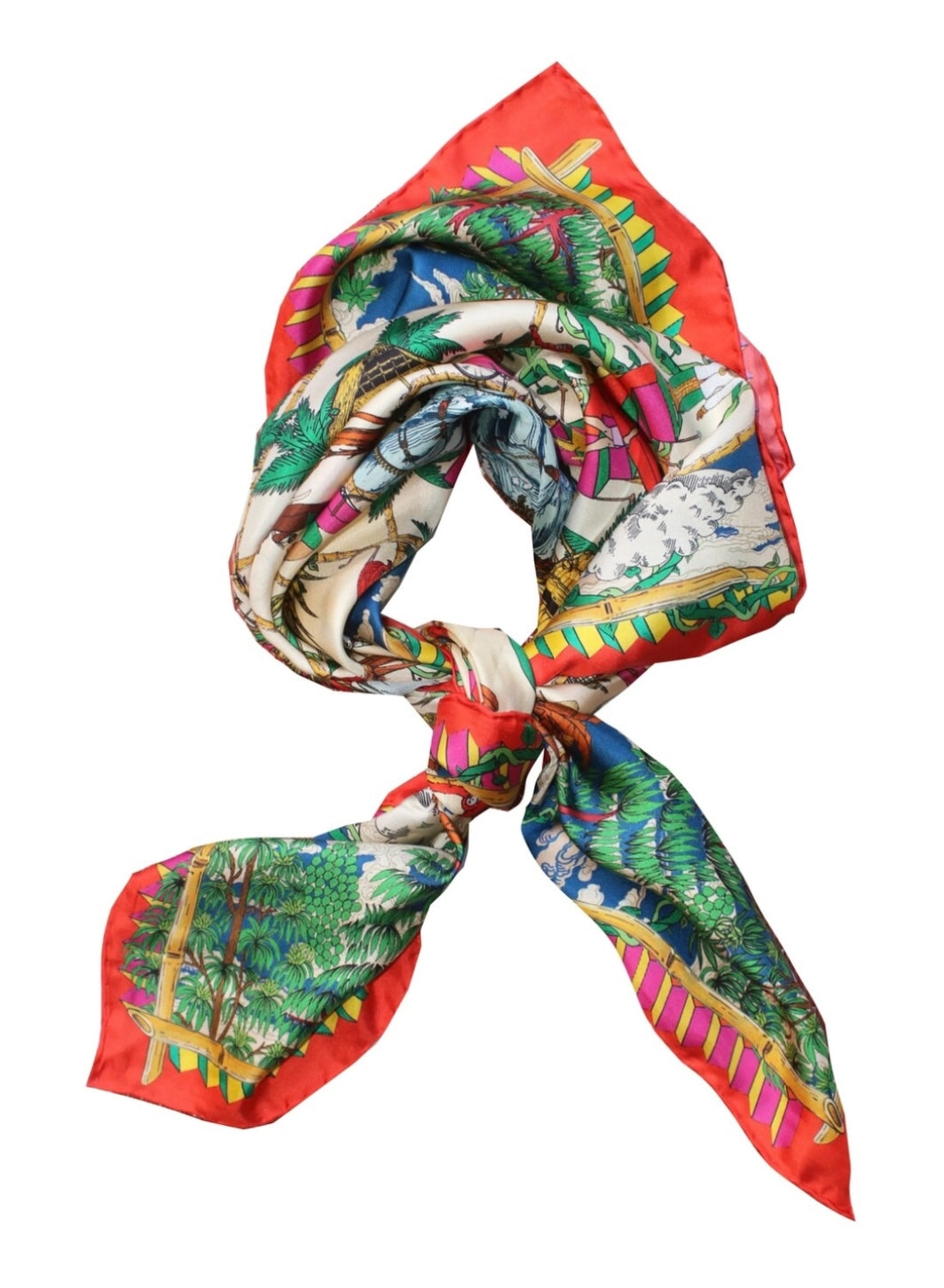 Soie Meme Makasih Silk Crêpe Multicolor Scarf (35.4" x 35.4")