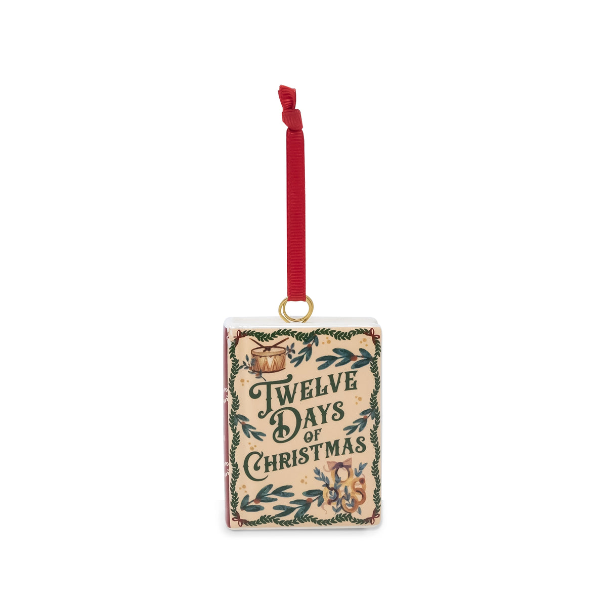 Twelve Days of Christmas Ceramic Book Ornament
