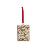 Twelve Days of Christmas Ceramic Book Ornament