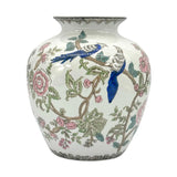 Multicolor Parrot Chinoiserie Ceramic Vase