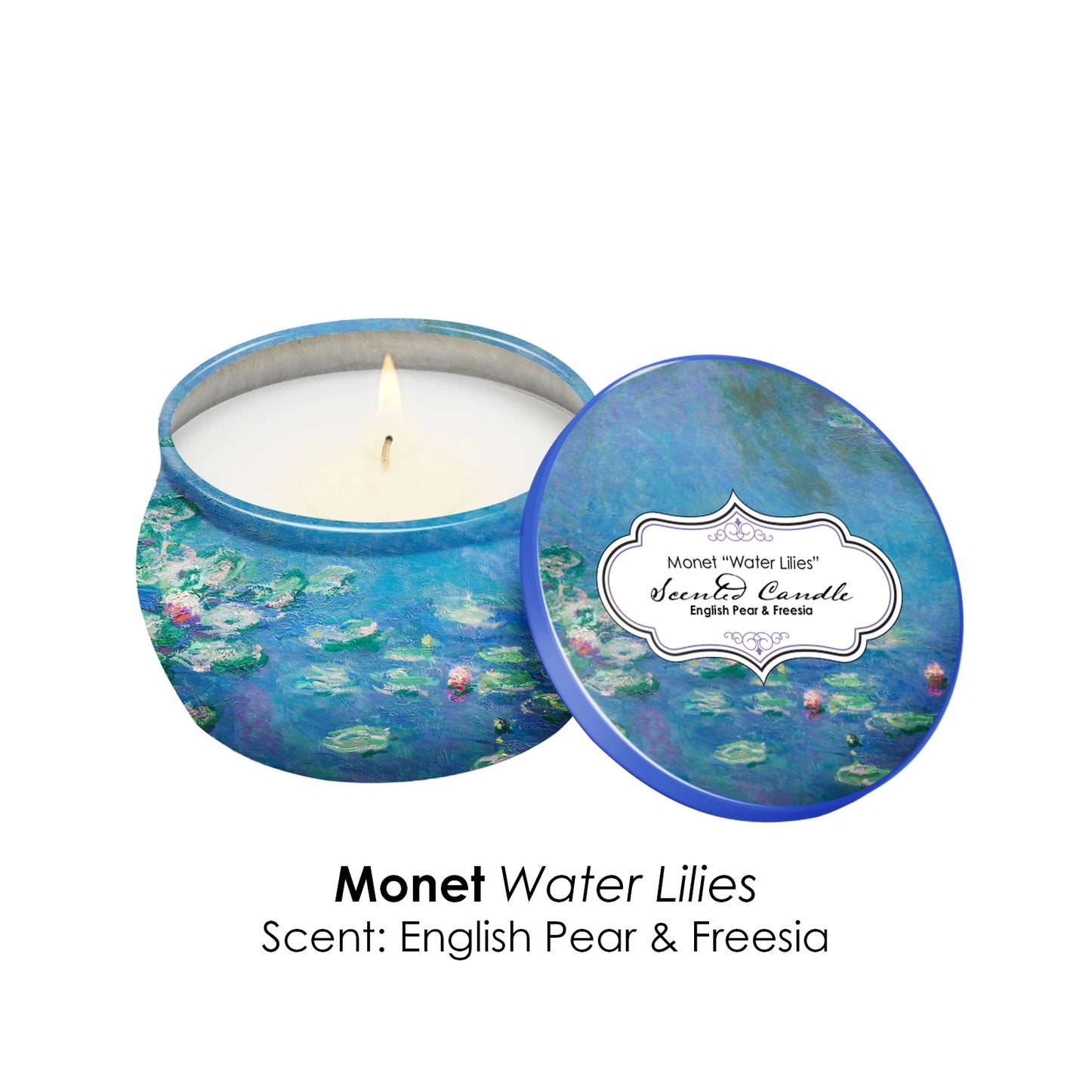 Monet Water Lilies Scented Candle Collection – Set of 4