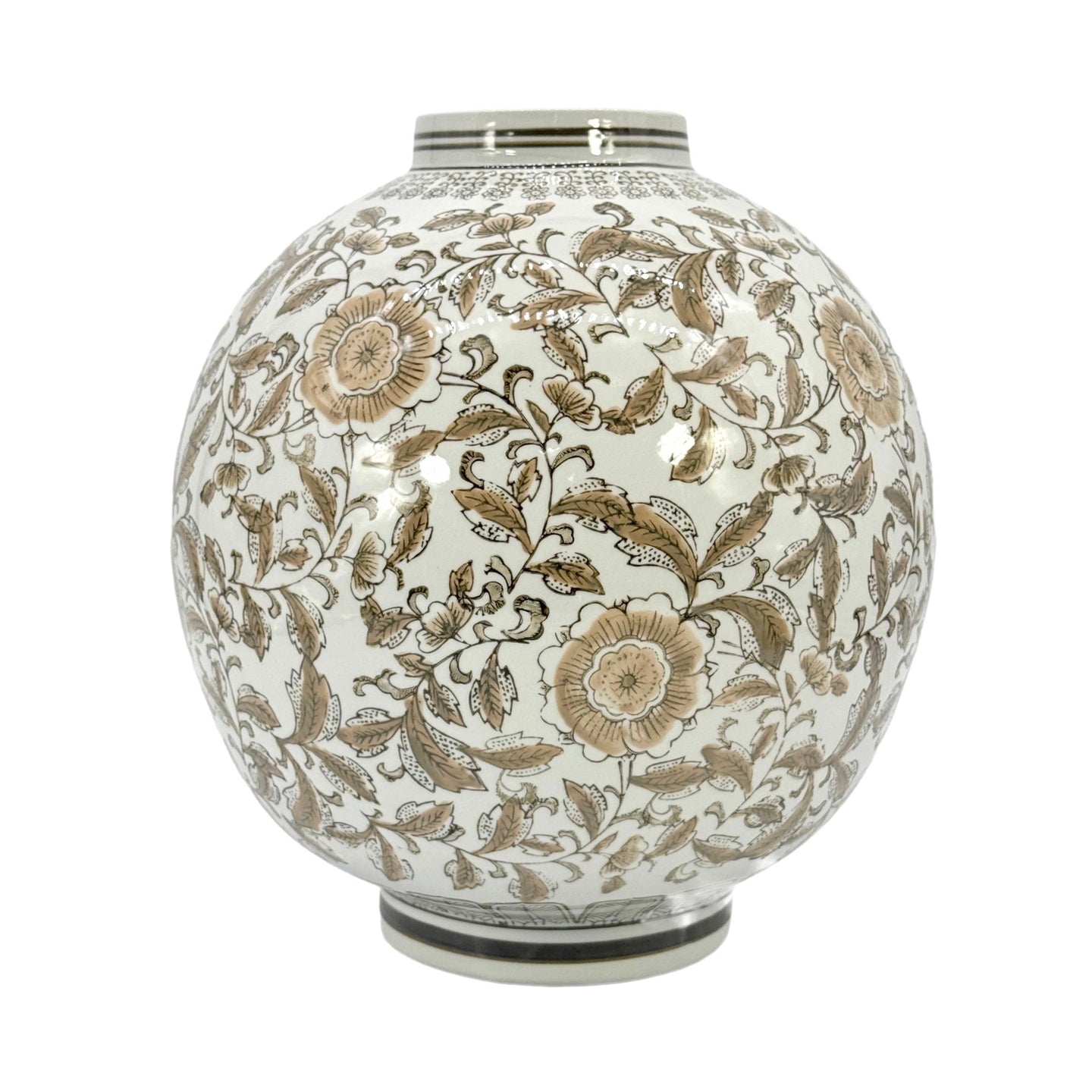 Chinoiserie Ceramic Globe Vase
