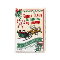 Santa Is Coming to Town Christmas Book Vase