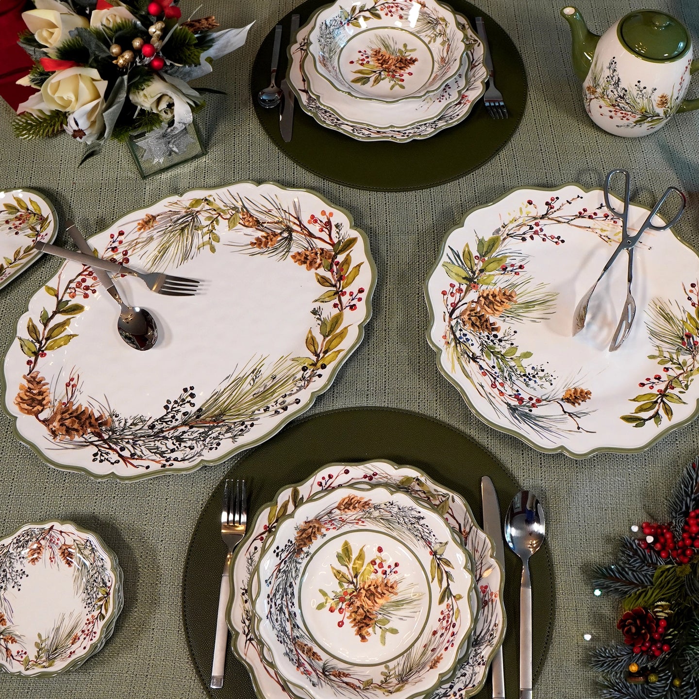 Winter’s Forest Oval Melamine Platter