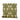 Square William Morris Pimpernel flat decorative candle featuring intricate botanical floral artwork in green, blush, and gold tones with brass display stand.