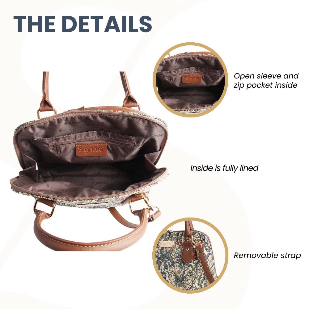 William Morris Golden Lily Tapestry Convertible Handbag