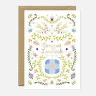 Lovebirds Wedding Card | Gold Foil Congratulations Greeting Card