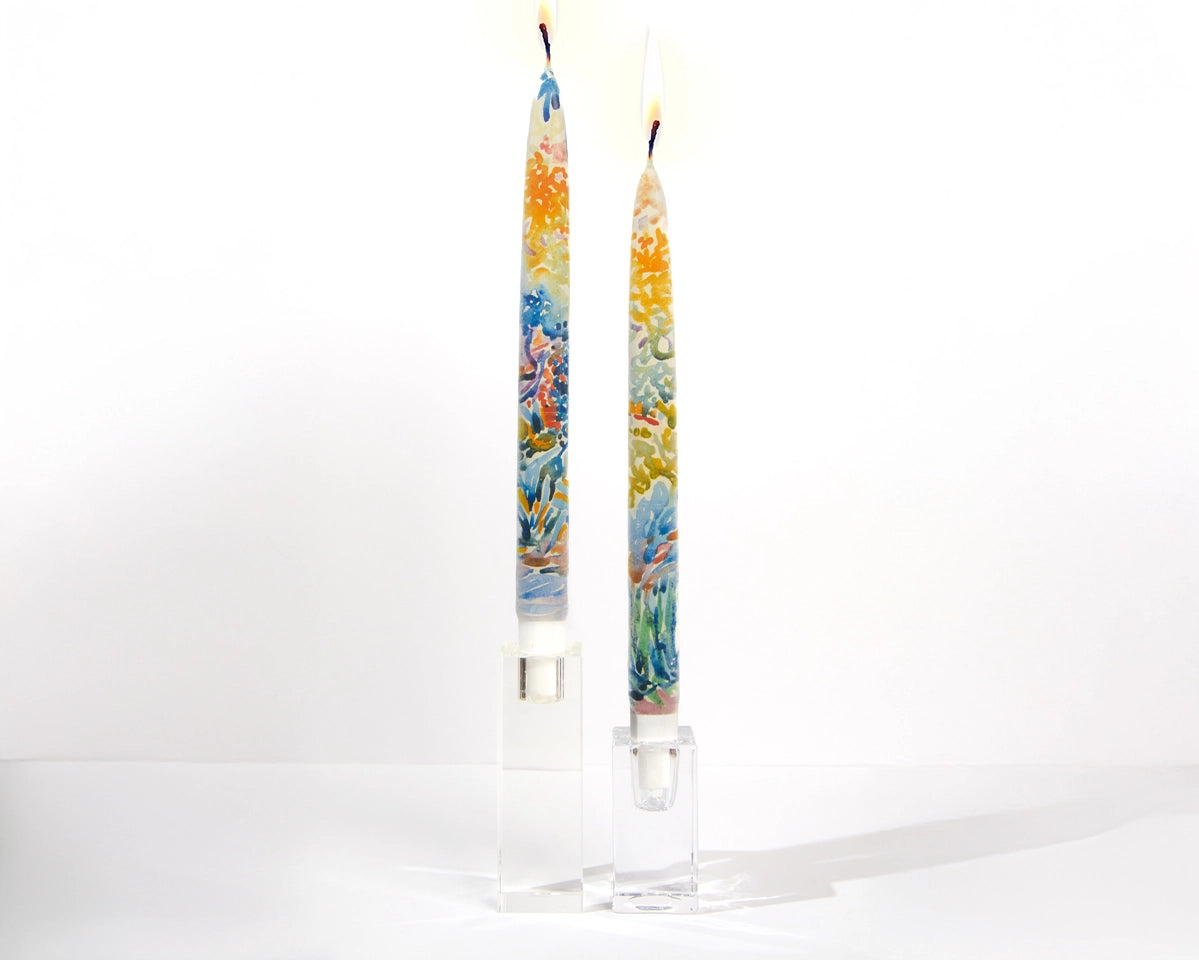 Les Chandelles d’Art — Flat Hand-Painted Taper Candles