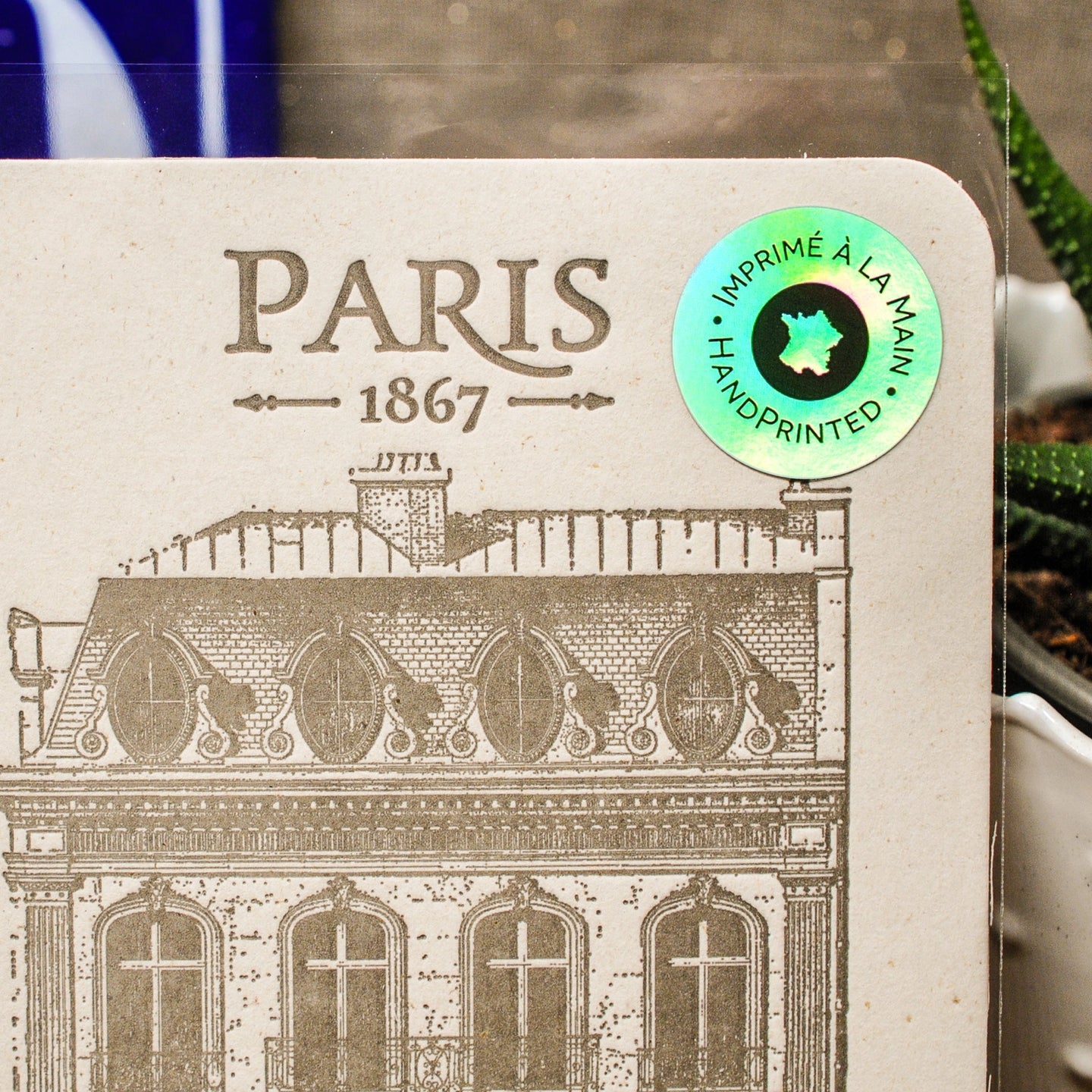 Paris 1867 Architectural Card – Letterpress Printed in France