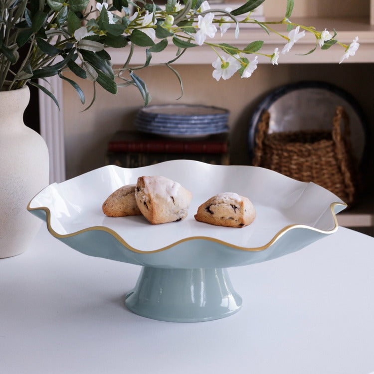 Beatriz Ball ENCANTO Carola Slate & White Pedestal Cake Stand