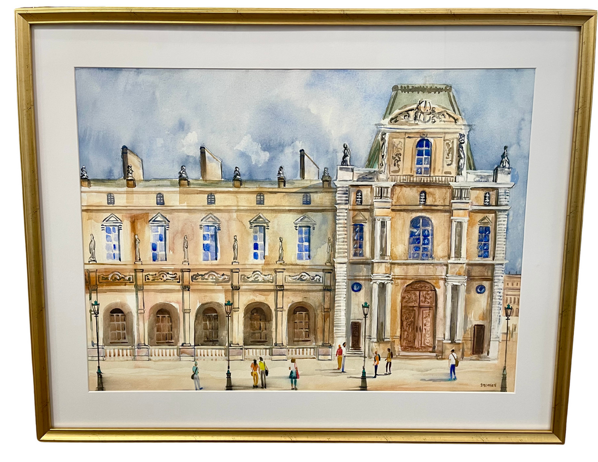 Paris Library Original Watercolor