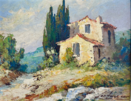 "Maison en Provence" Vintage Oil Painting