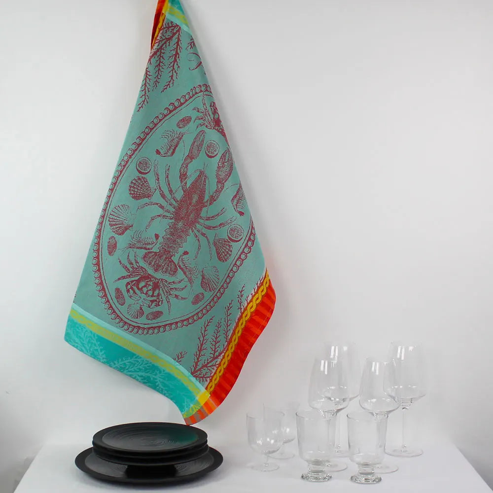 Garnier Thiebaut | Marée Basse Lagon Jacquard Kitchen Towel
