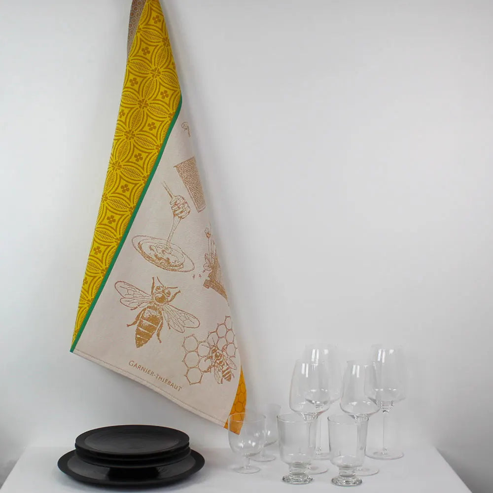Garnier Thiebaut | Miel et Abeilles Ocre Jacquard Kitchen Towel