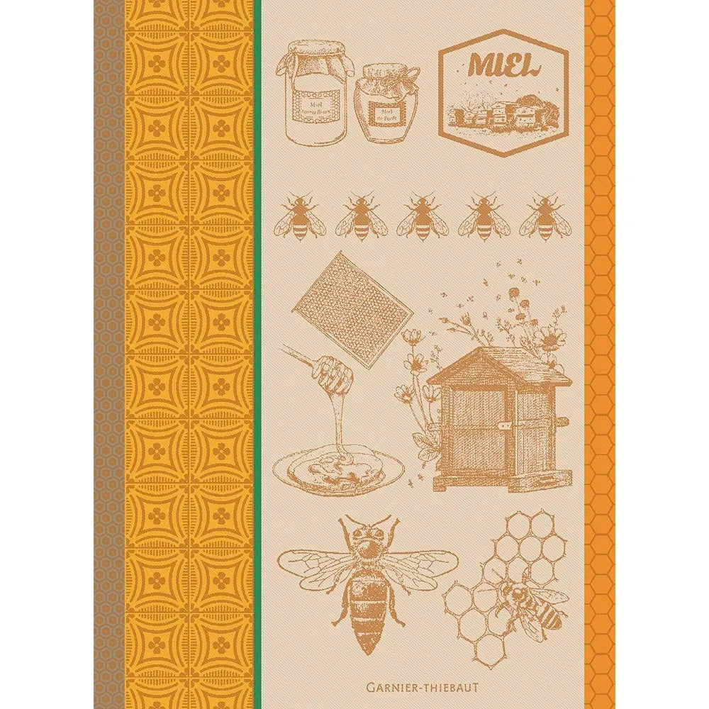 Garnier Thiebaut | Miel et Abeilles Ocre Jacquard Kitchen Towel