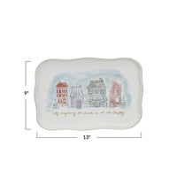 Village Christmas Stoneware Platter