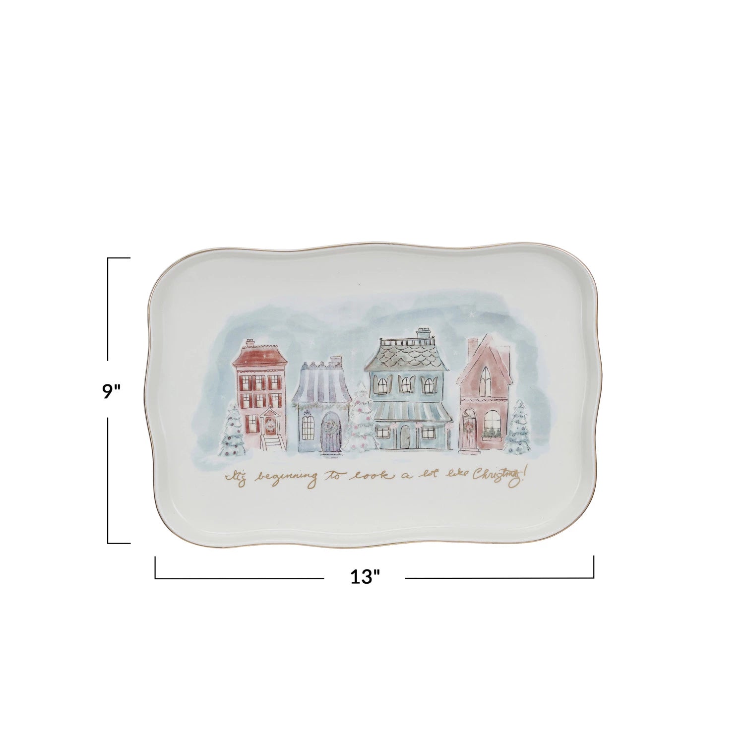 Village Christmas Stoneware Platter